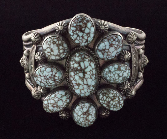 High Grade Natural Dry Creek Turquoise Cluster Bracelet