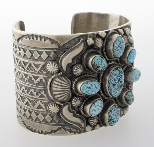 Natürlicher Kingman-Turquoise-Cluster-Armband