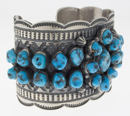 Bracelet en cluster de turquoise Kingman naturelle