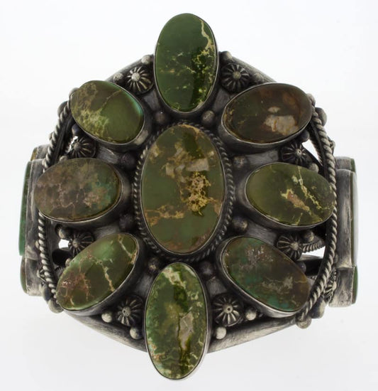 High Grade Natural Pilot Mountain Turquoise Cluster Bracelet