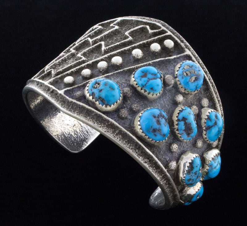 Bracciale in Tufa Cast con Turchese Kingman Naturale