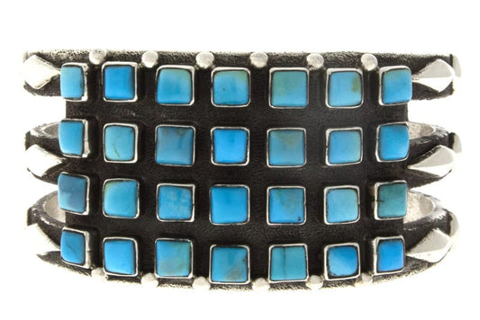 Natural Kingman Turquoise 4-Row Bracelet