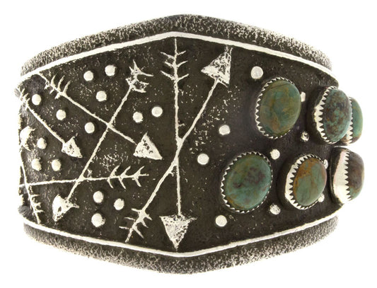 Bracciale in Tufa Cast in Turchese Verde Naturale Kingman