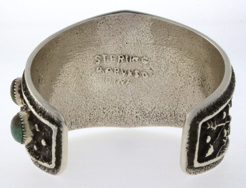 Bracciale in Tufa Cast in Turchese Verde Naturale Kingman