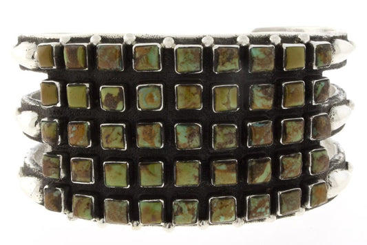 Natural Green Kingman Turquoise 5-Row Bracelet