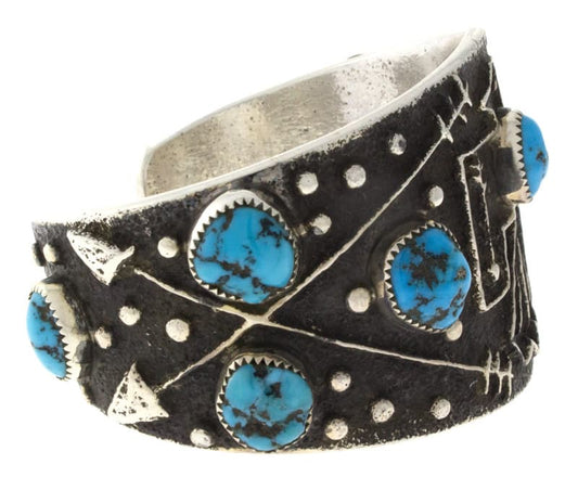 Bracciale Thunderbird in Tufa Cast con Turchese Kingman Naturale