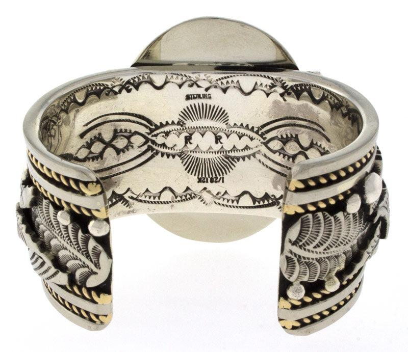 Kingman-Turquoise-Armband mit 12K Goldfüllung Akzenten