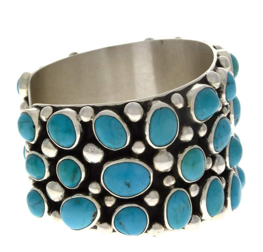 Natural Sleeping Beauty Turquoise Scattered Cluster Bracelet