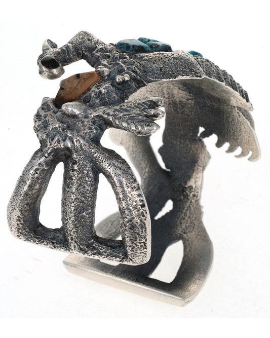 Tufa Cast Native American Dancer Inlay Bracelet