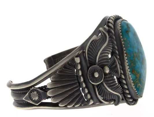Bracelet en turquoise naturelle bleue