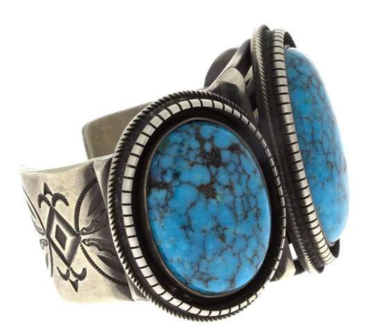 Kingman Turquoise 3-Stone Shadowbox Row Bracelet