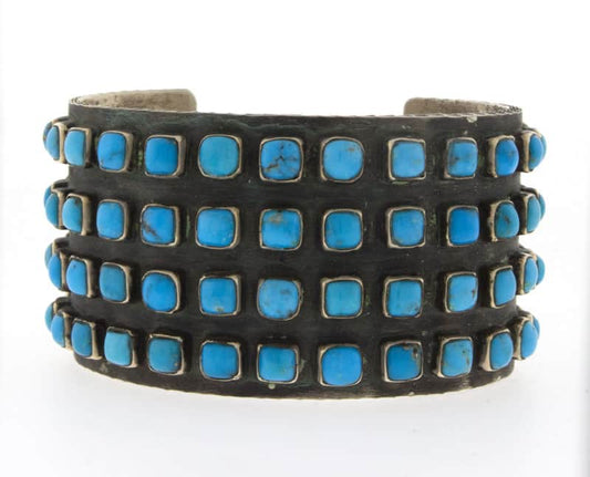 Tufa Cast Natural Kingman Turquoise 4-Row Bracelet