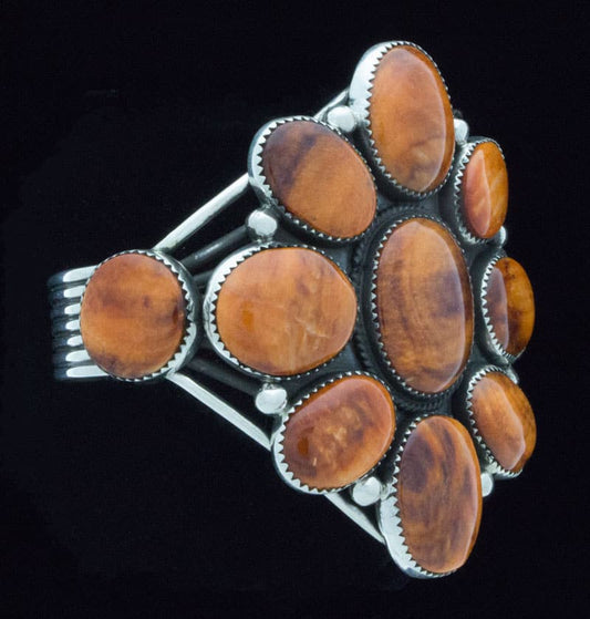 Red/Orange Spiny Oyster Cluster Bracelet