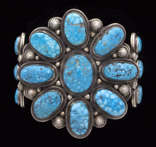 Natural Kingman Turquoise Cluster Bracelet