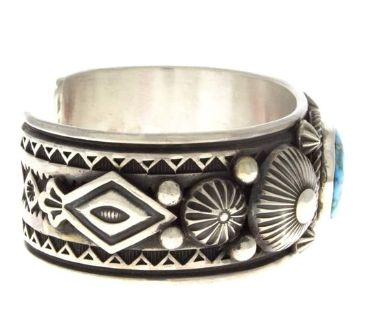 Natürlicher Birdseye Kingman Türkisarmband