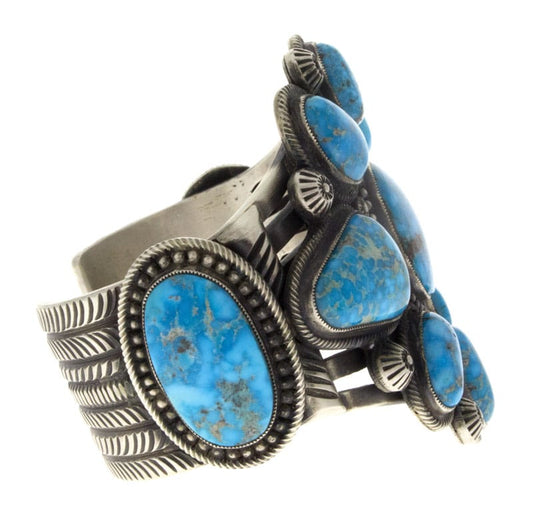 Natural Kingman Turquoise Cluster Bracelet