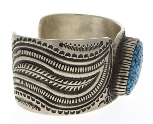 Natural Black Web Kingman Turquoise Bracelet