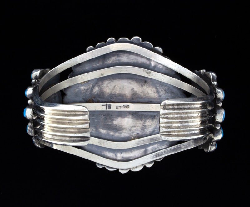 Bracciale a grappolo di turchese blu gemma