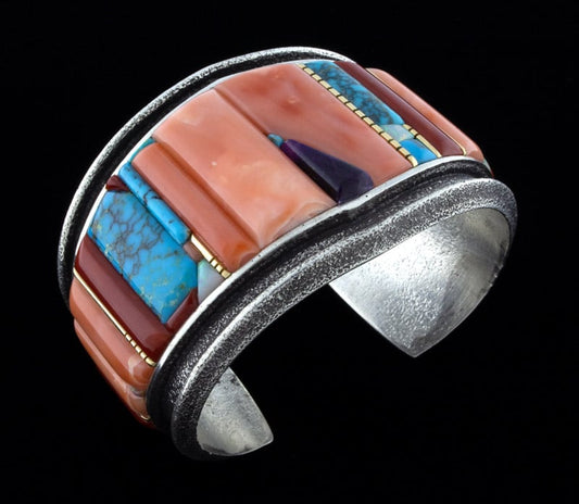 Tufa Cast High Grade Natural Raised Cobblestone Inlay Bracelet