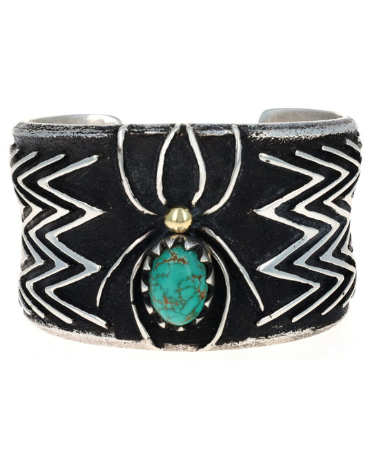 Spider Bracelet With Natural Carico Lake Turquoise