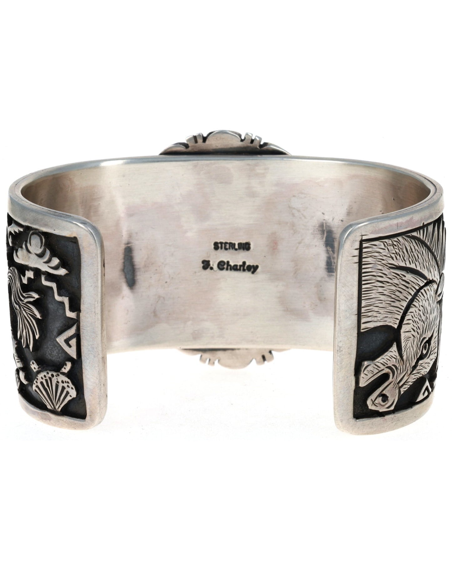 Horse Overlay Bracelet With Natural Kingman Water Web Turquoise
