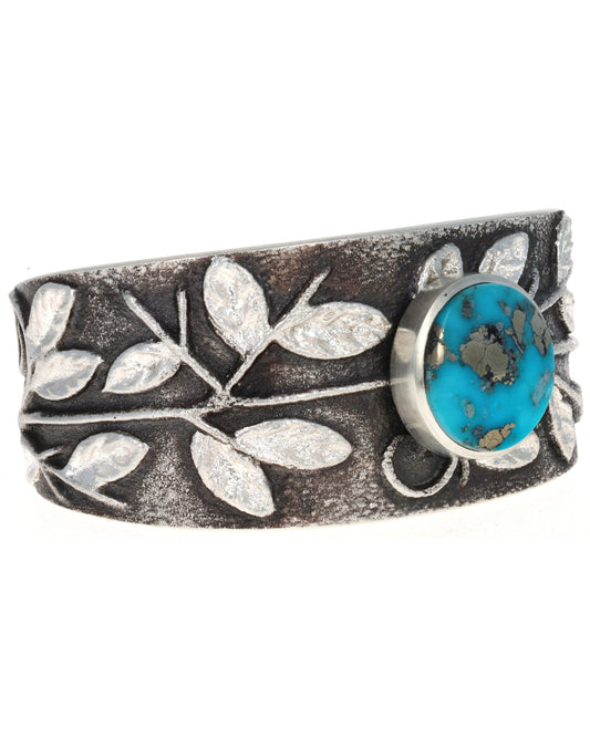 High Grade Natural Morenci Turquoise Leaf Bracelet