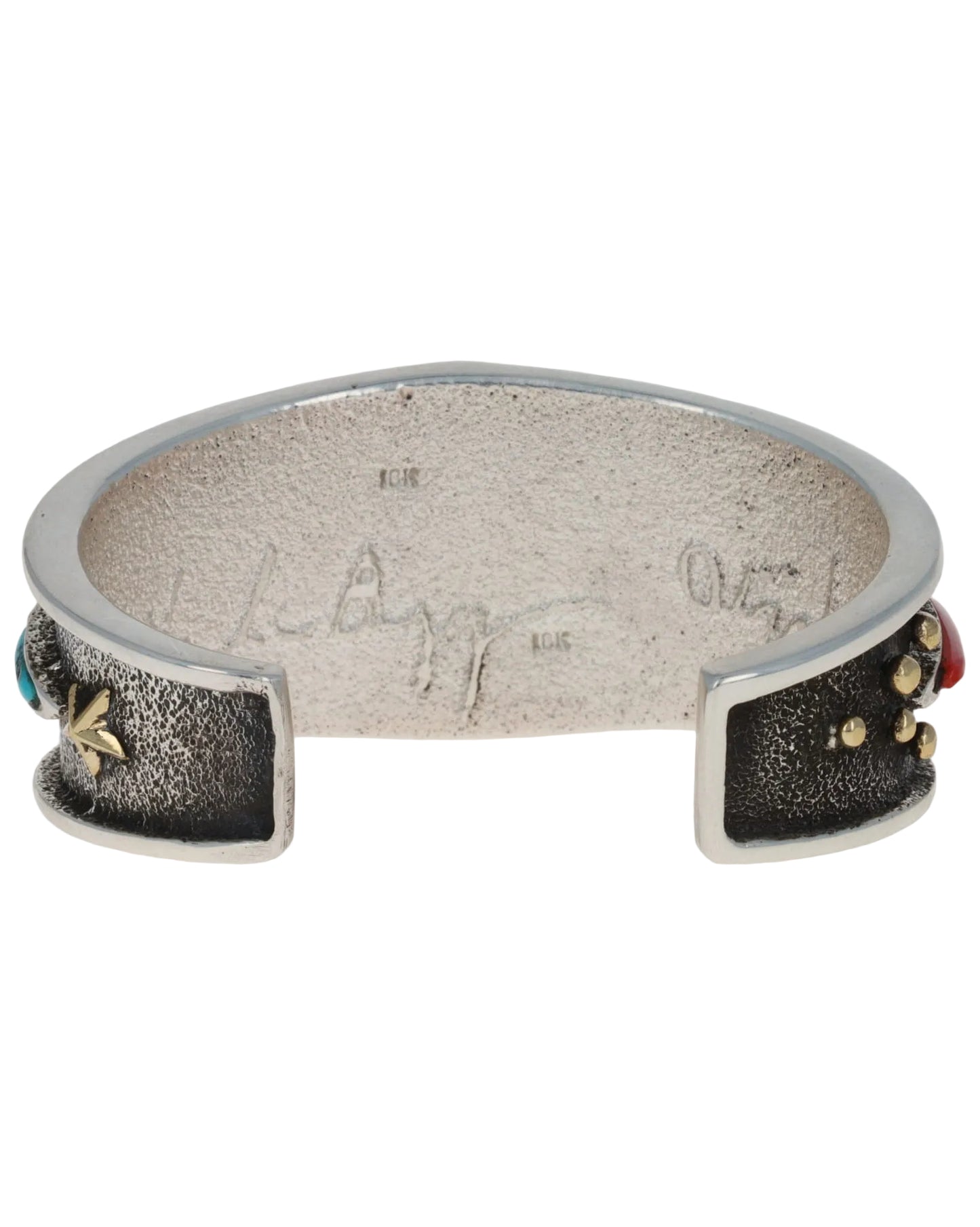 Multi-Color Raised Cobblestone Inlay Bracelet With 18K Gold Accents