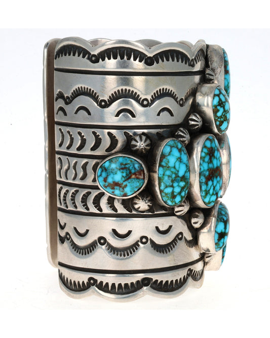 Natural Kingman Water Web Turquoise Cluster Bracelet