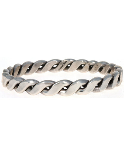 Solid Sterling Silver Braided Bangle Bracelet