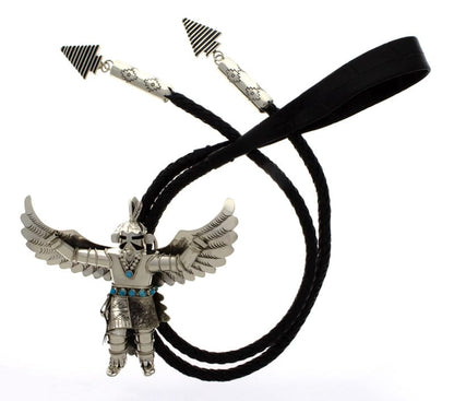 Eagle Dancer Kachina Bolo Tie With Kingman Turquoise