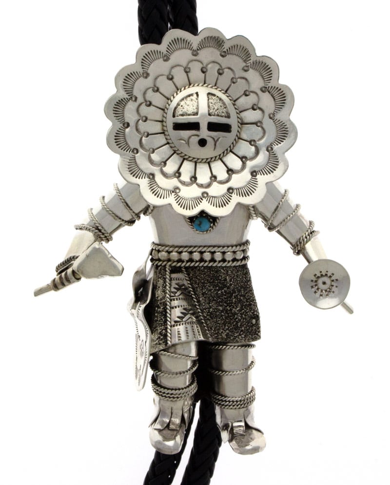 サンフェイス カチナ ボロタイ キングマン ターコイズ付き