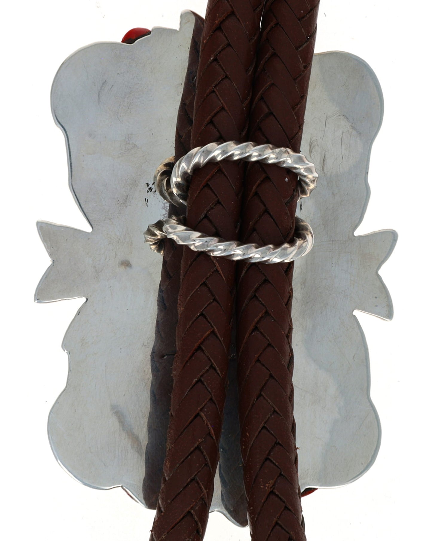 Turquoise And Coral Inlay Bolo Tie