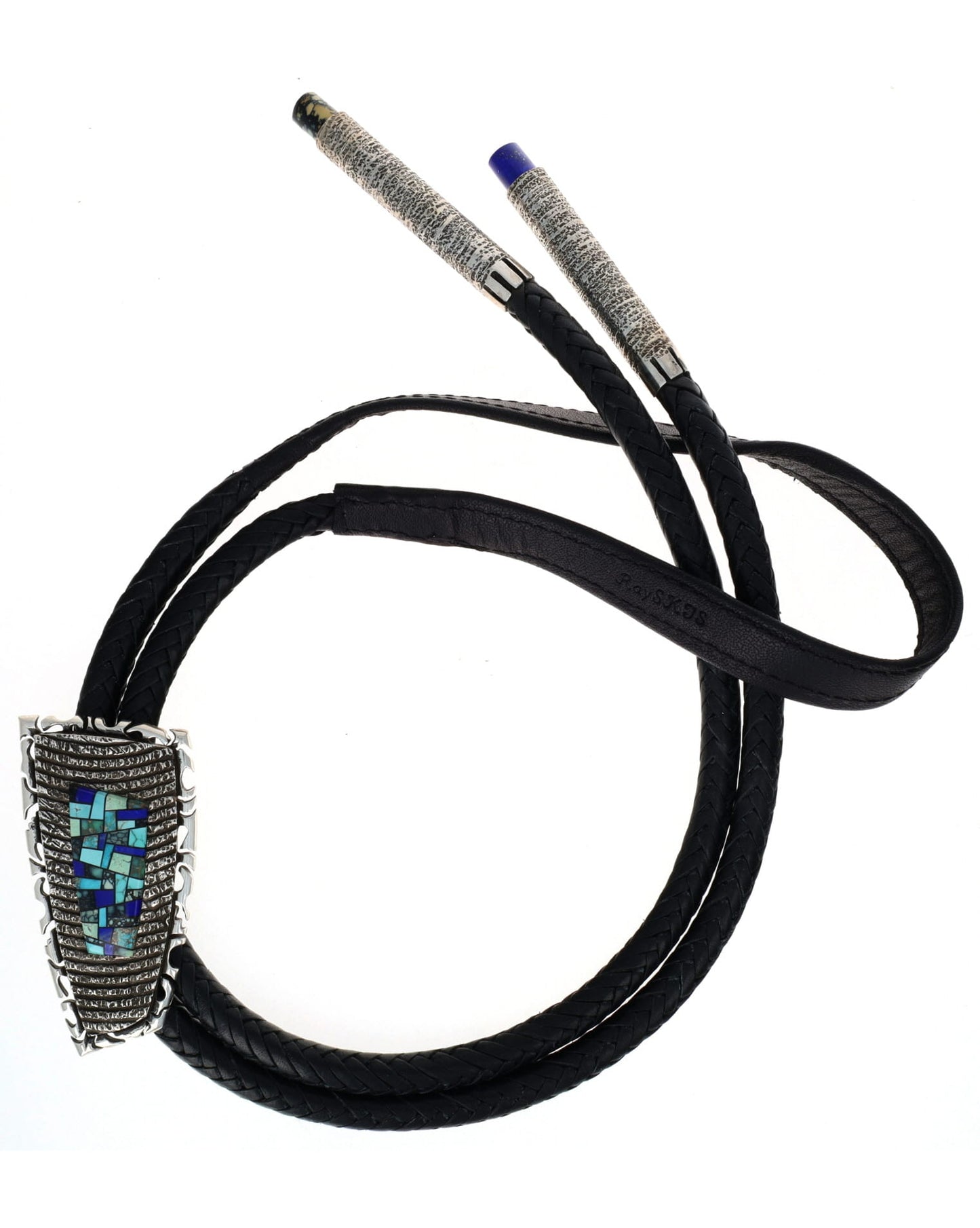 Multi-Stone Raised Micro Inlay Bolo Tie