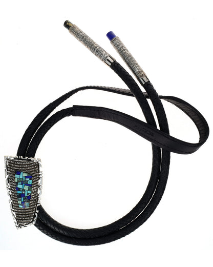 Multi-Stone Raised Micro Inlay Bolo Tie
