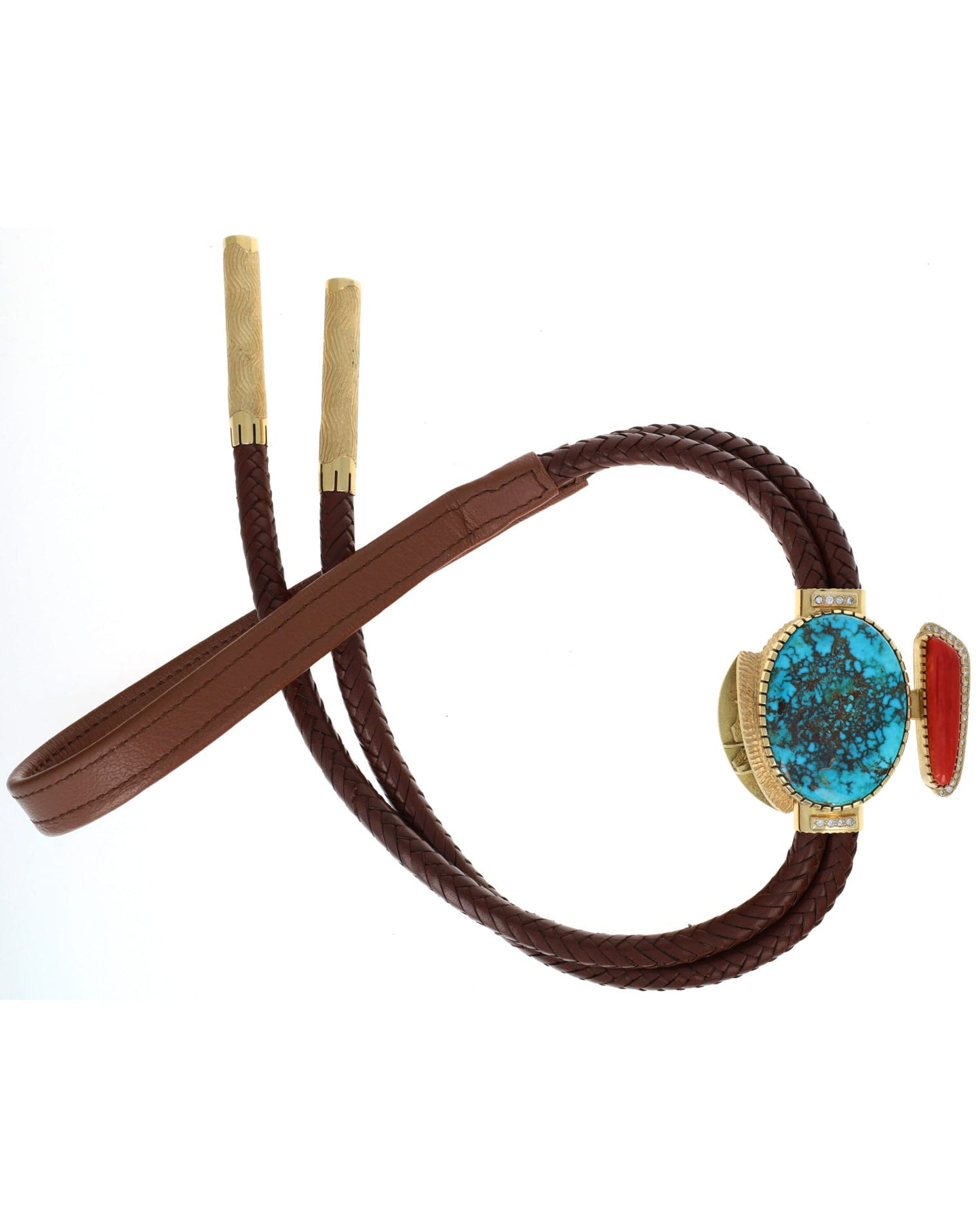 18K Gold & Natural Diamond Bolo Tie