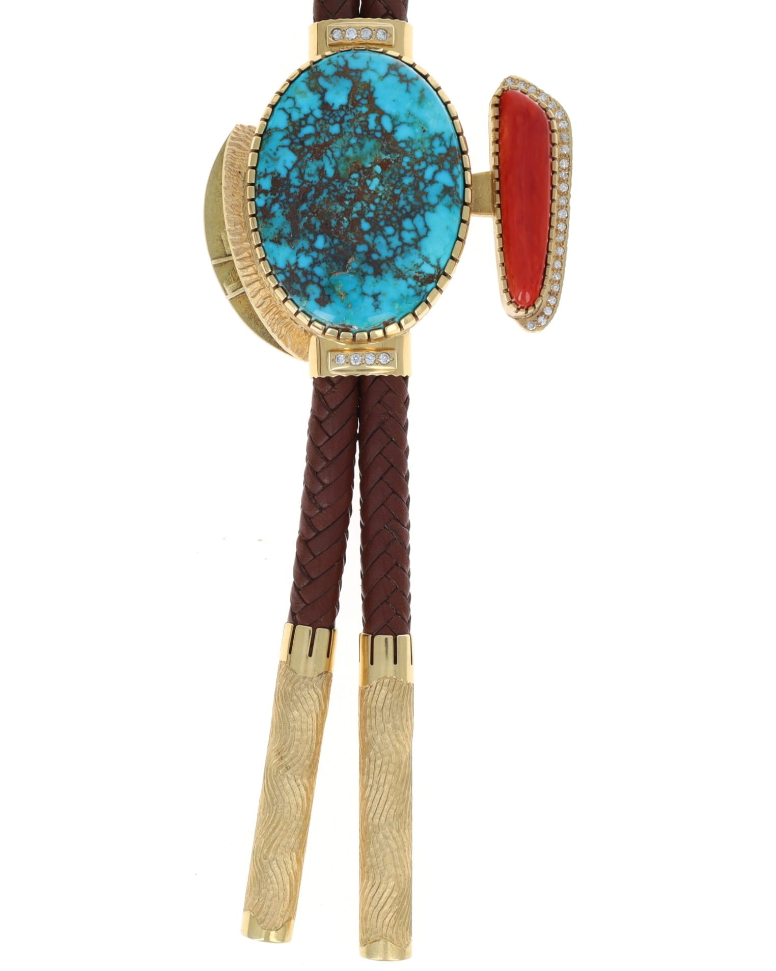 18K Gold & Natural Diamond Bolo Tie