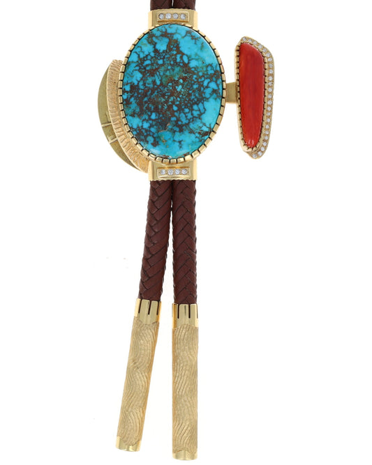 18K Gold & Natural Diamond Bolo Tie