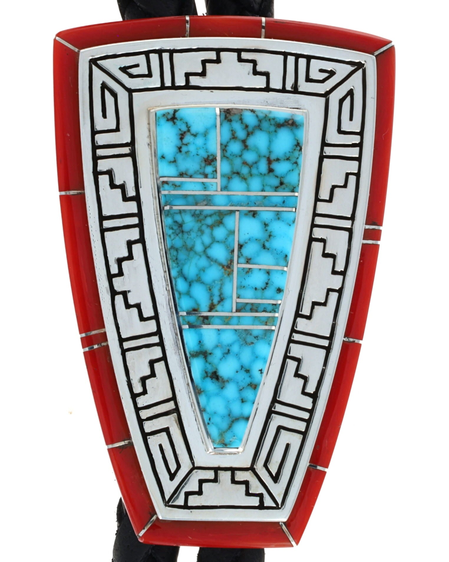Sterling Silver Overlay Bolo Tie