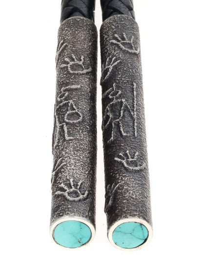Sterling Silver Eagle Bolo Tie With Natural Fox Turquoise