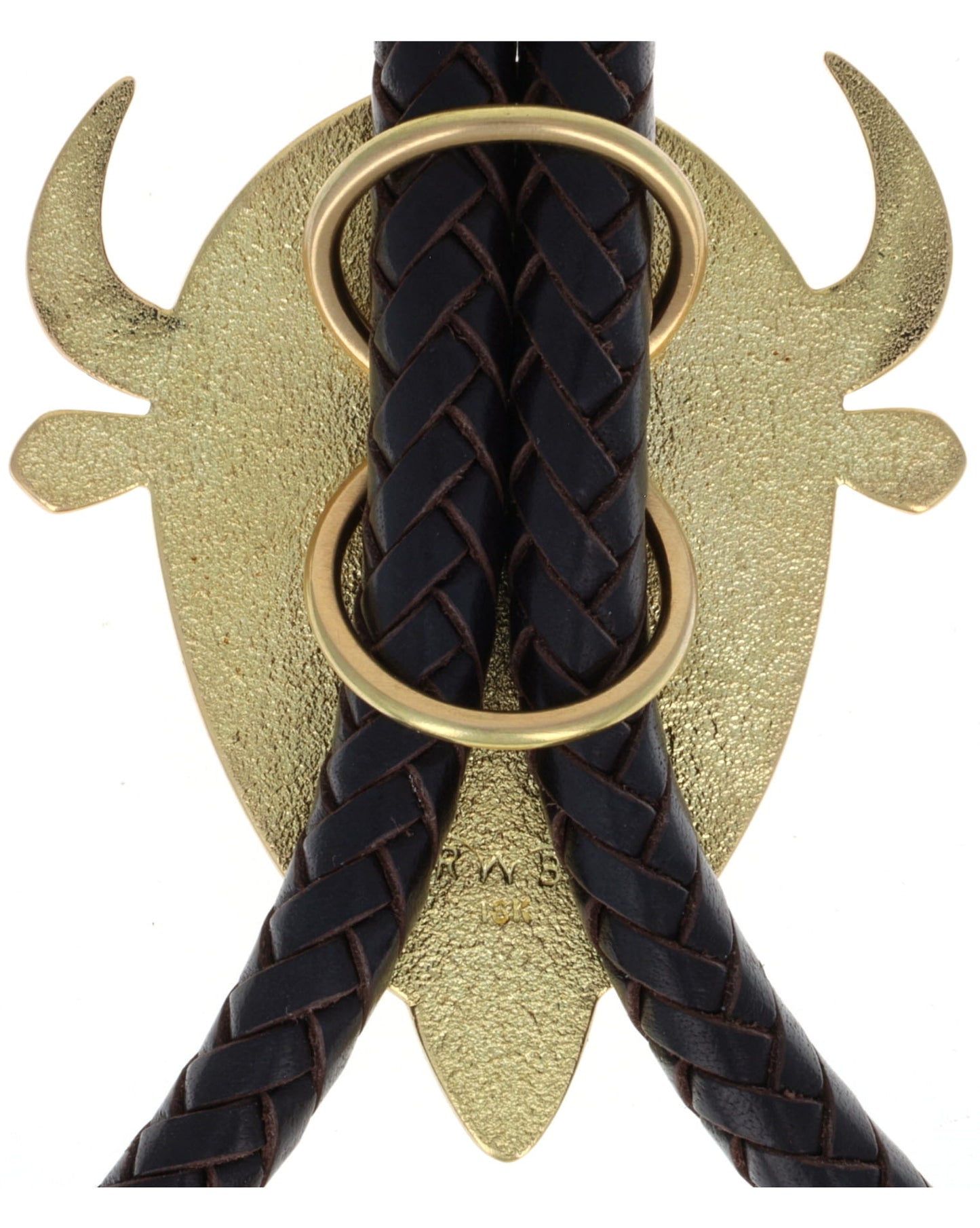 18K Gold Buffalo Bolo Tie With High Grade Natural Bisbee Turquoise