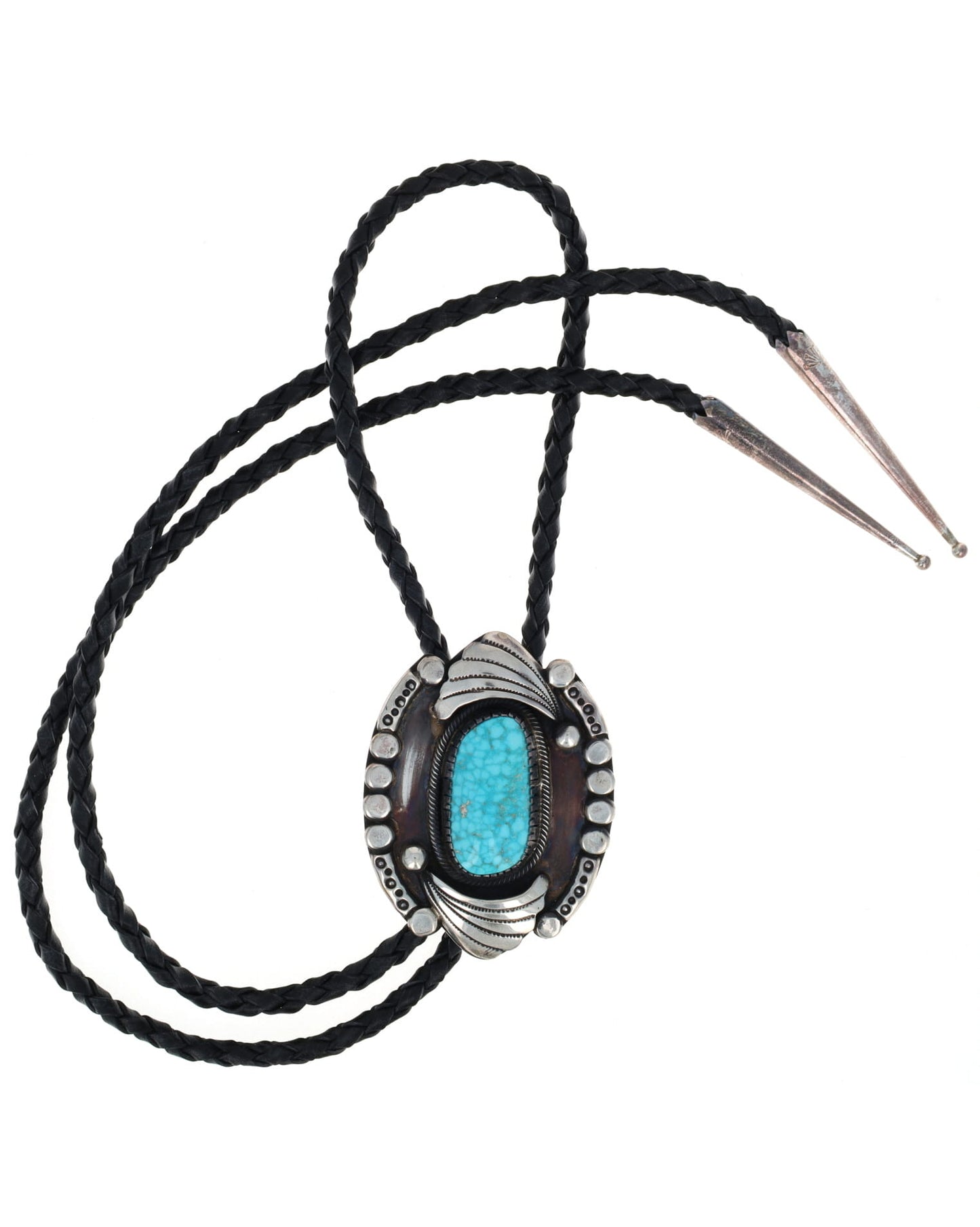 Natural Birdseye Kingman Turquoise Bolo Tie