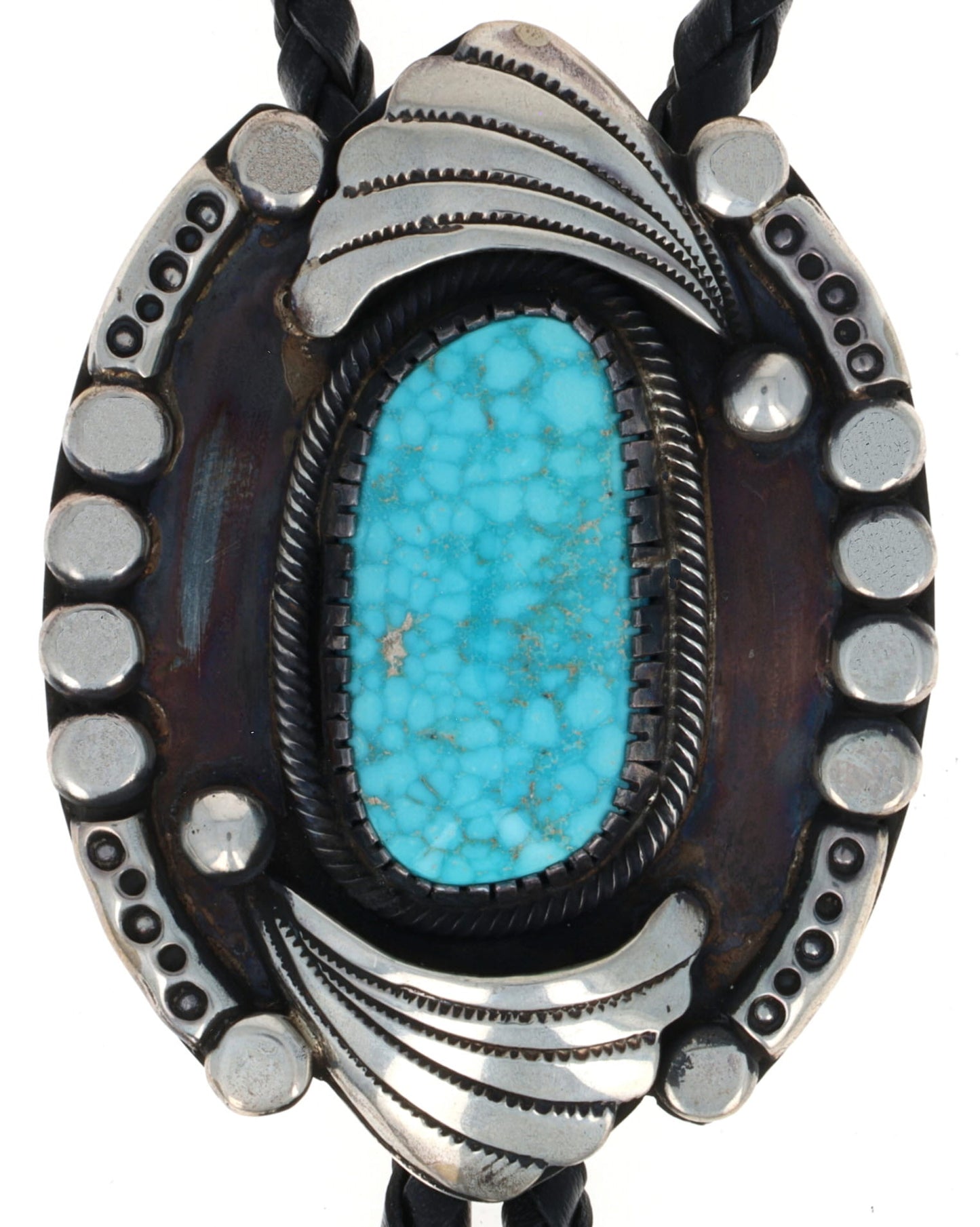 Natural Birdseye Kingman Turquoise Bolo Tie