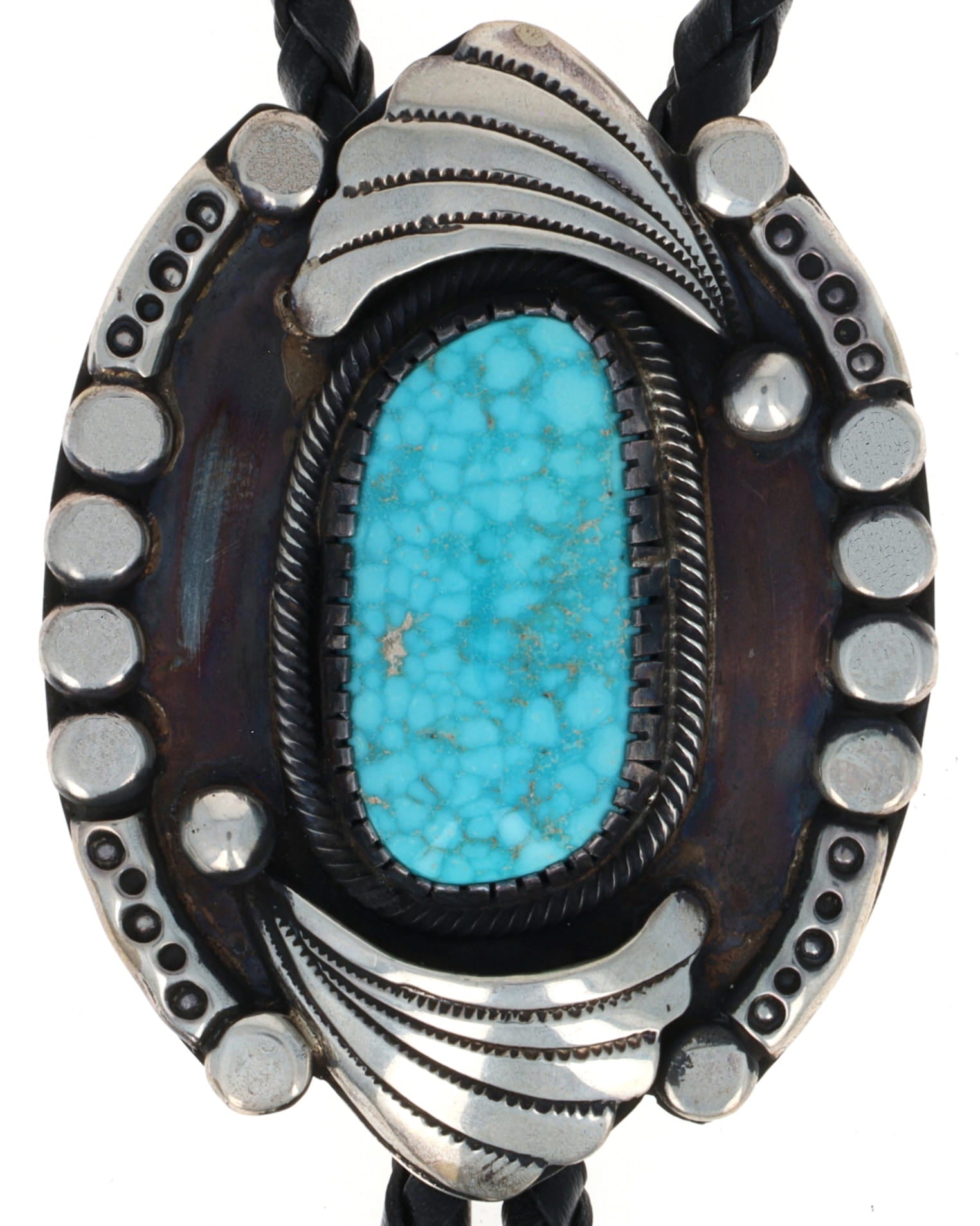 Natural Birdseye Kingman Turquoise Bolo Tie