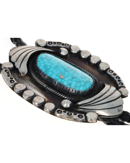 Natural Birdseye Kingman Turquoise Bolo Tie