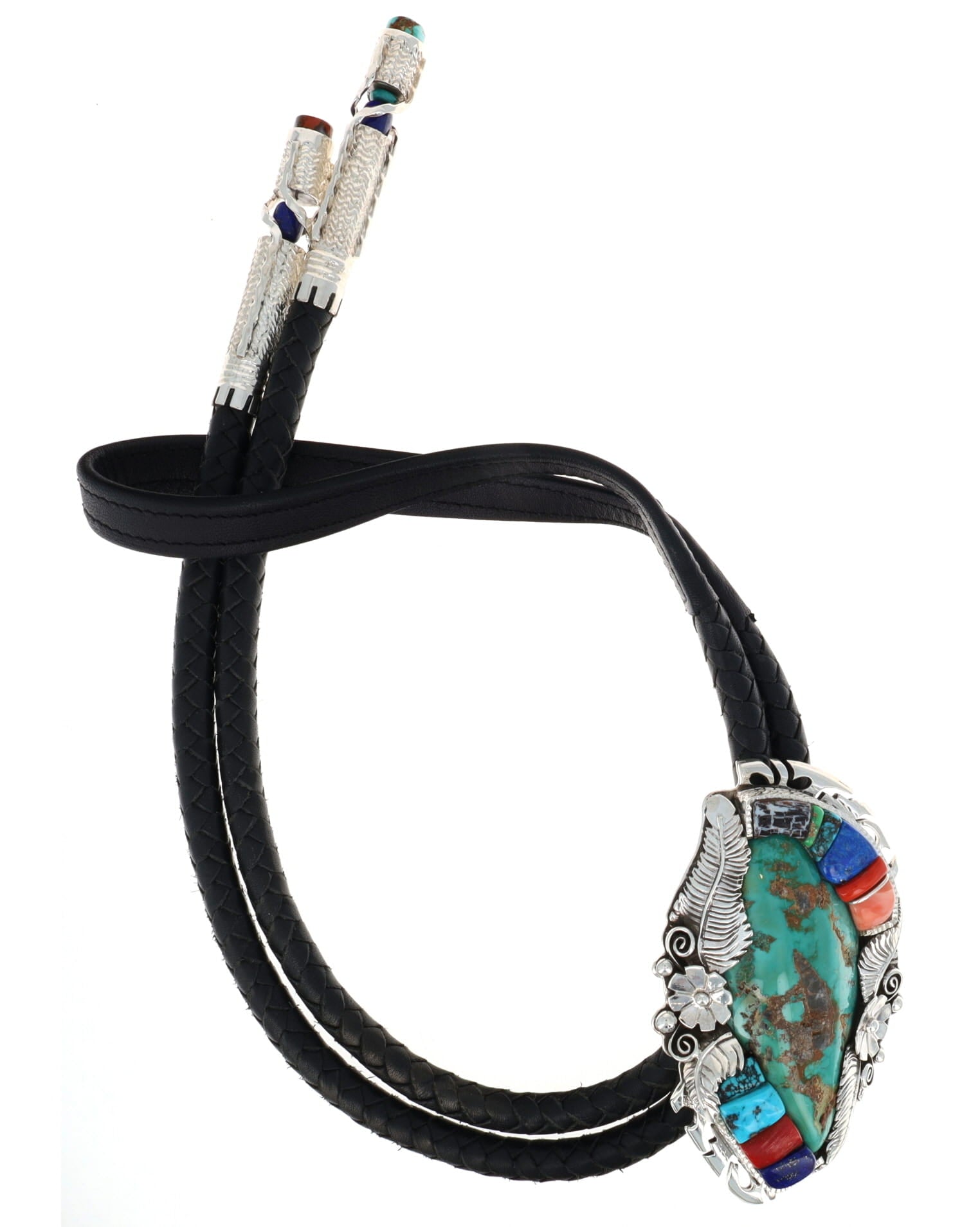 High Grade Natural Fox Turquoise Bolo Tie