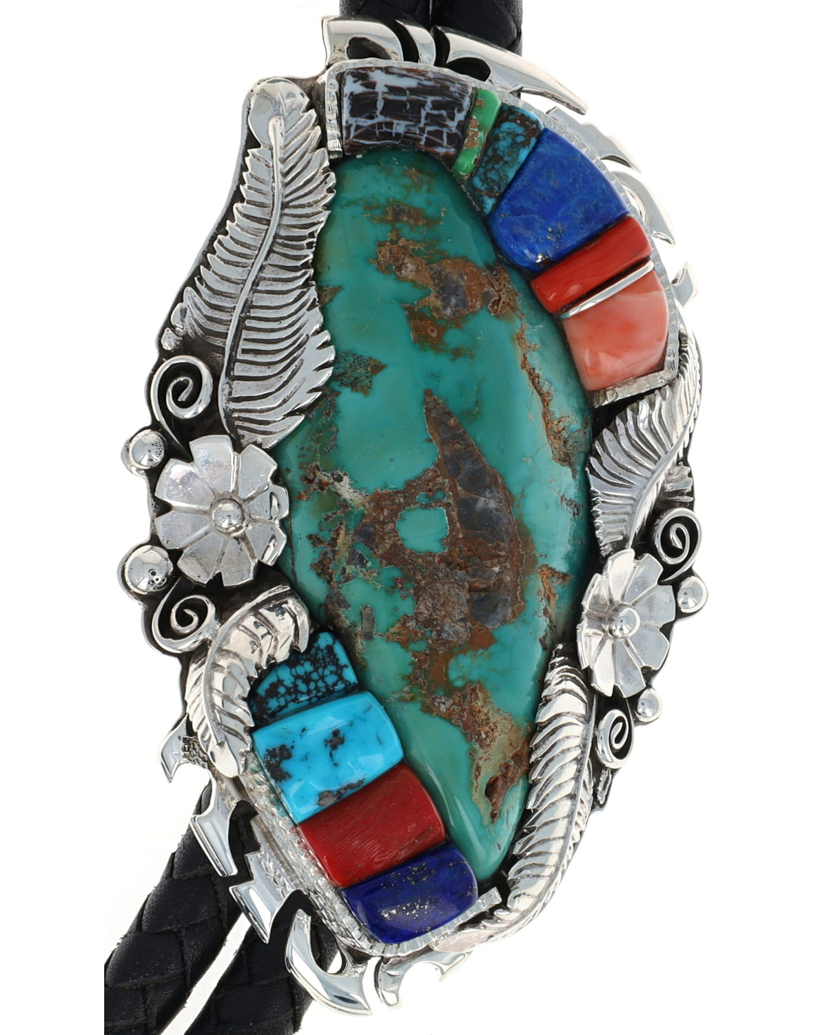 High Grade Natural Fox Turquoise Bolo Tie