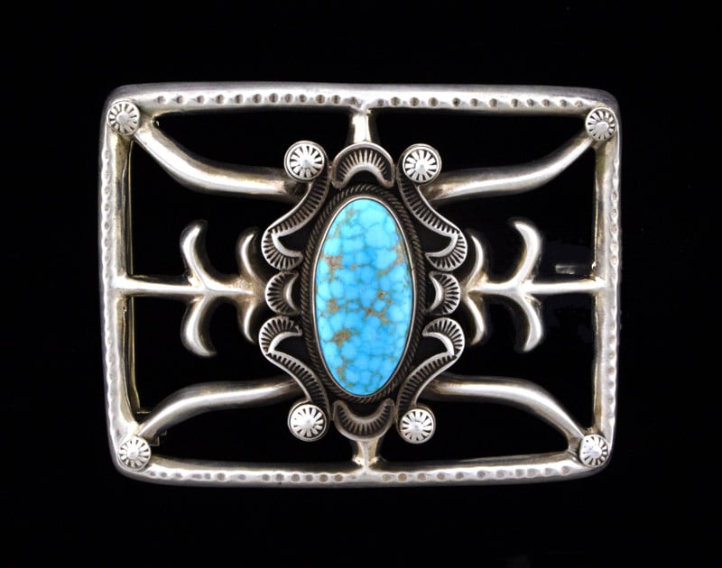 ビンテージ シルバー ターコイズ ベルト Turquoise Belt Buckles - Vintage Turquoise Belt Buckles - SilverTQ