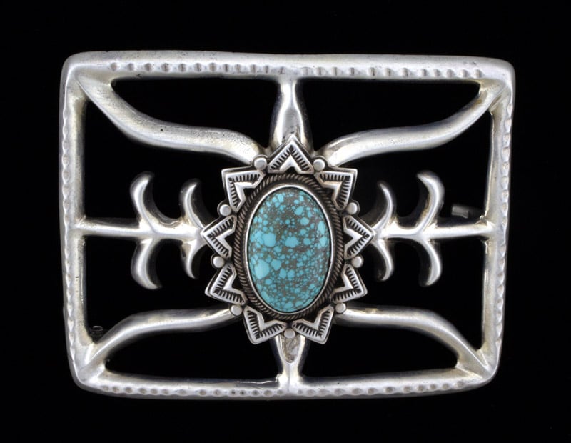 Turquoise Belt Buckles - Vintage Turquoise Belt Buckles - SilverTQ