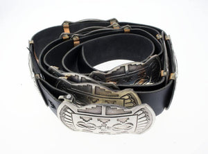 Sterling-Silber-Overlay-Concho-Gürtel