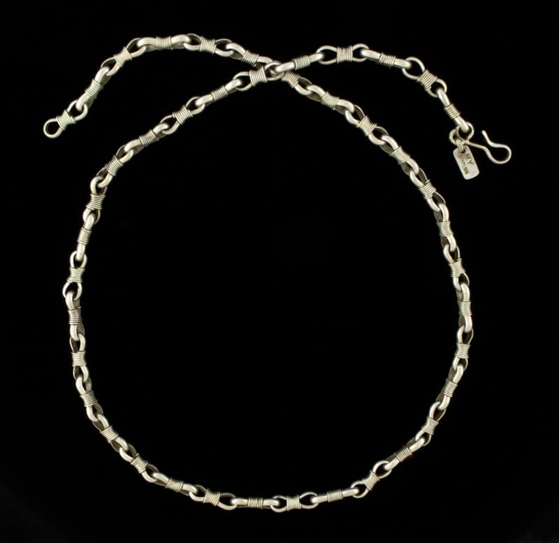 Handmade Sterling Silver Wire Wrapped Link Chain - $525 - CH#1033 ...
